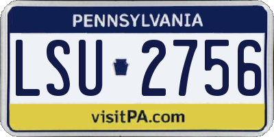 PA license plate LSU2756