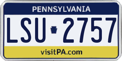 PA license plate LSU2757