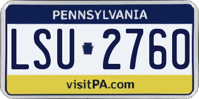 PA license plate LSU2760