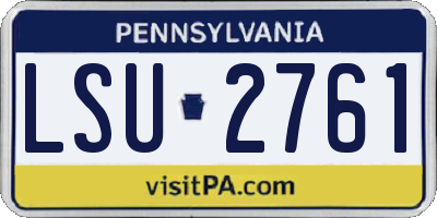 PA license plate LSU2761