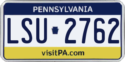 PA license plate LSU2762