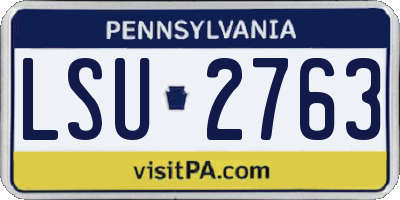 PA license plate LSU2763