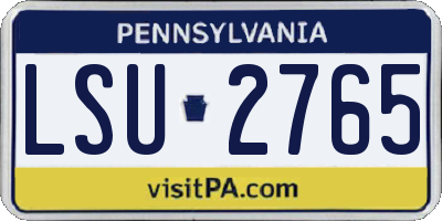 PA license plate LSU2765