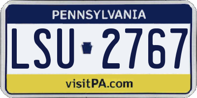 PA license plate LSU2767