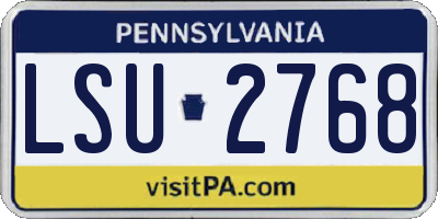 PA license plate LSU2768