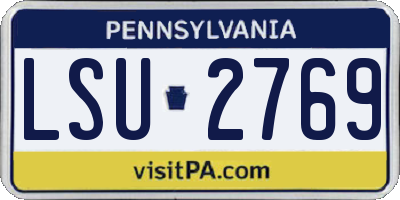 PA license plate LSU2769
