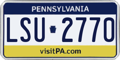 PA license plate LSU2770