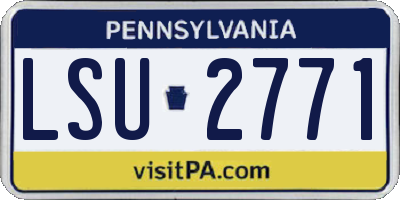 PA license plate LSU2771