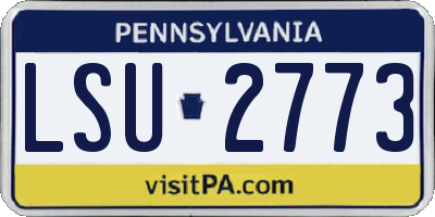 PA license plate LSU2773