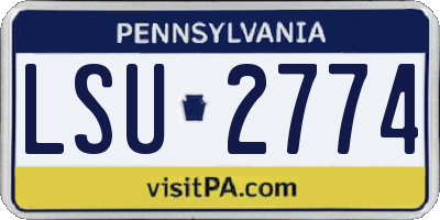 PA license plate LSU2774