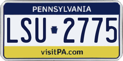 PA license plate LSU2775