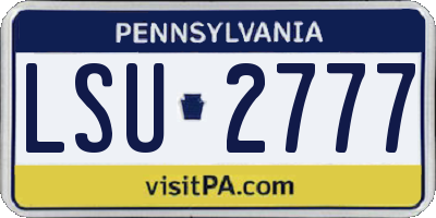 PA license plate LSU2777