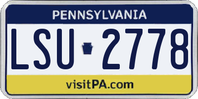 PA license plate LSU2778