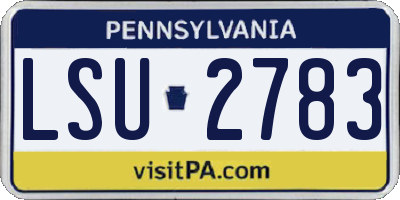 PA license plate LSU2783