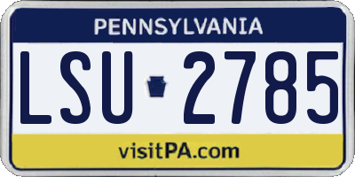 PA license plate LSU2785