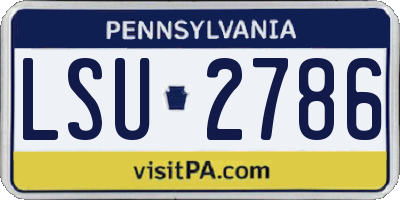 PA license plate LSU2786