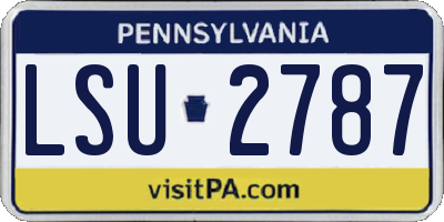 PA license plate LSU2787