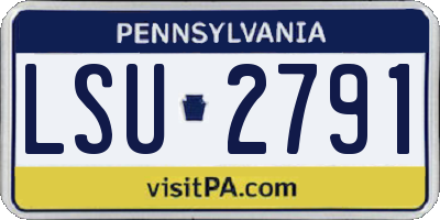 PA license plate LSU2791
