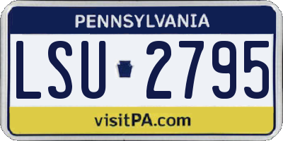 PA license plate LSU2795
