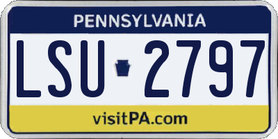 PA license plate LSU2797