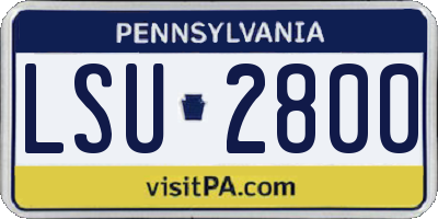 PA license plate LSU2800