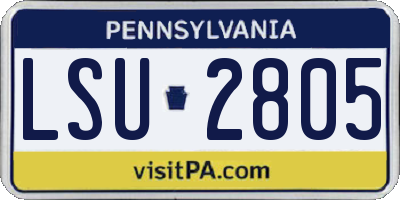 PA license plate LSU2805