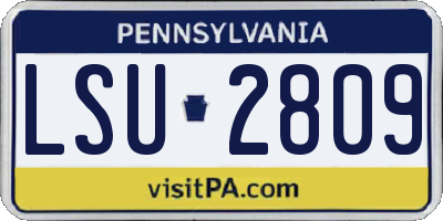 PA license plate LSU2809