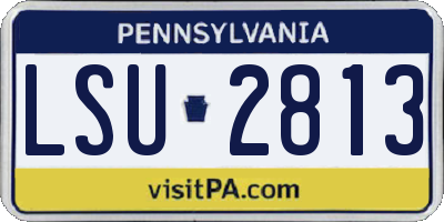 PA license plate LSU2813