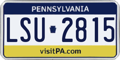 PA license plate LSU2815