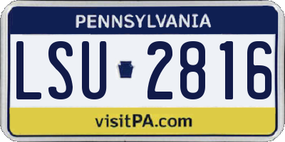 PA license plate LSU2816