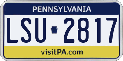 PA license plate LSU2817