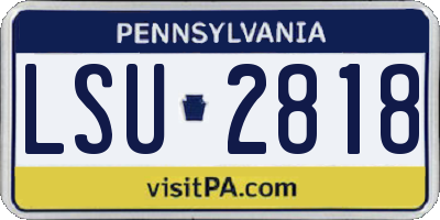 PA license plate LSU2818
