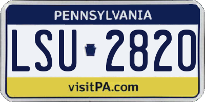 PA license plate LSU2820