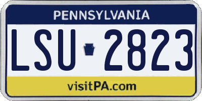 PA license plate LSU2823