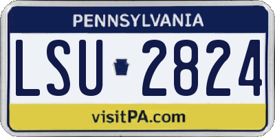 PA license plate LSU2824