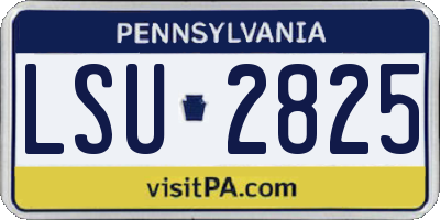 PA license plate LSU2825