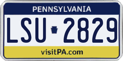 PA license plate LSU2829