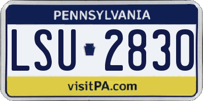 PA license plate LSU2830