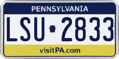 PA license plate LSU2833