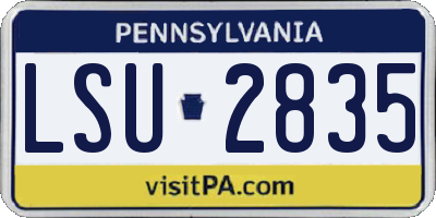 PA license plate LSU2835