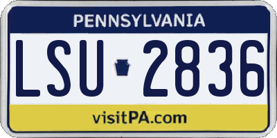 PA license plate LSU2836