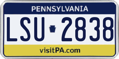 PA license plate LSU2838