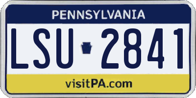 PA license plate LSU2841