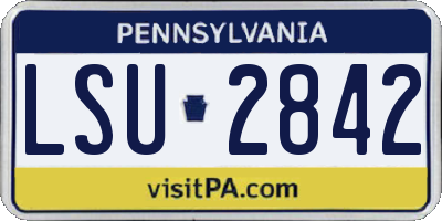 PA license plate LSU2842