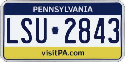 PA license plate LSU2843