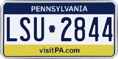 PA license plate LSU2844