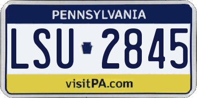 PA license plate LSU2845