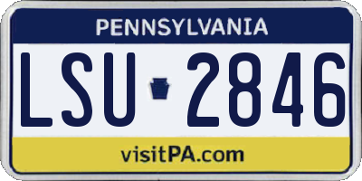 PA license plate LSU2846