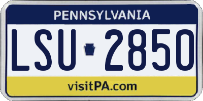 PA license plate LSU2850
