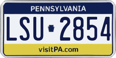 PA license plate LSU2854